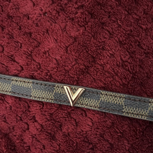 Checkered Brown faux Leather monogram  Bracelet - Picture 4 of 5